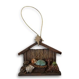 Holiday Decor Baby Jesus Nativity Manger Christmas Ornament - 3 3/8x5 5/8 Inches, Natural Color