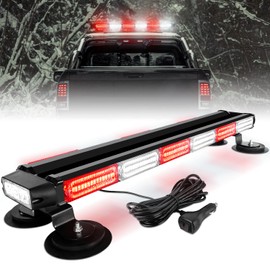 ASPL 26inch 126 LED Rooftop Emergency Strobe Lights Bar Double Side Flashing Safety Warning Traffic Advisor Light Bar Hazard Snow Plow Light for Work Trucks Vehicles Construction Tow Pickup(Red/White)