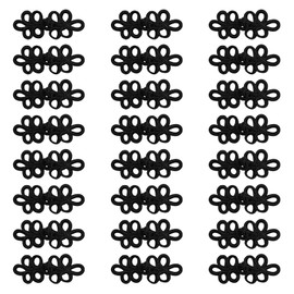 CRAFFANCY Cheongsam 24 Pairs Black Chinese Knot Frog Buttons for Sewing Sweaters Scarves Costumes Outfit Decoration