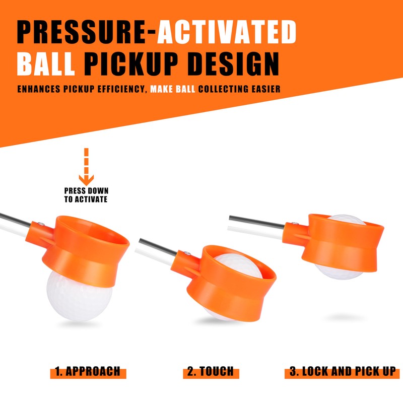 BIRDIEBLAST Golf Ball Retriever Telescopic for Water, 9Ft/12Ft/17Ft/20Ft Stainless Steel