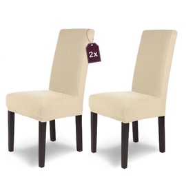 Scheffler Home Chair Covers Stretch Luna/Chair Covers Cream Set of 2 Elastic Flannel Chair Covers Swing Chairs Covers Chair Covers with Elastic Band Chair Covers Velvet