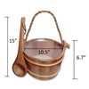 Red Cedar Large Sauna Bucket with Ladle, with Sauna Hat