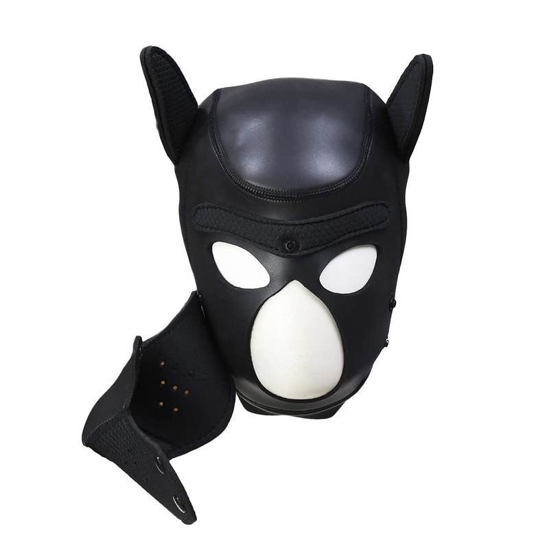 Neoprene Puppy Hood Camo Full Face Mask Cosplay Costume Dog