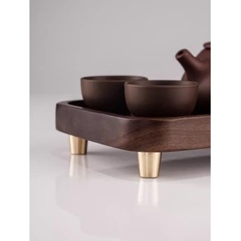 Singring 4PCS Brass Wood Cutting Board Feet Jewelry Box Feet Walnut Wood Board Feet Display Tray Riser Feet with Screws and Washers for Kitchen Appliances and Multiple Furniture (30mm/1.18inch)