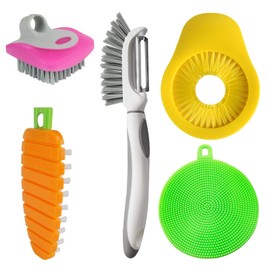 Openfly Flexible Vegetable Brush Fruit and Vegetable Brushes, Vegetable/Fruit Peeler with Brush Bendable Fruit Brush Scrubber for Food Veggies Carrot 