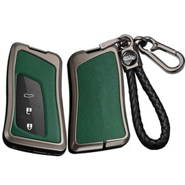 ontto Alloy Car Key fob Cover Fit for Lexus UX250 UX260 ES Es350 UX200 UX250h ES200 ES300h ES350 US200 US260h Remote Leather Key case Shell Key Holder Bag Keyring Keychain Accessories Black-Green