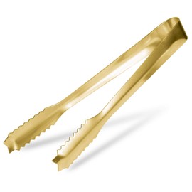 WAFJAMF Ice Tongs for Ice Bucket,7 Inch Bar Serving Tong, 304 Stainless Steel,-Gold Plated-for Party Kitchen Restaurant