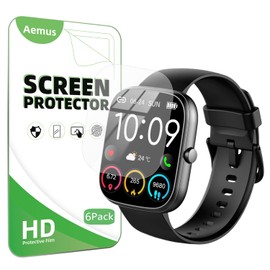 Aemus Screen Protector Compatible for uaue T60 Smart Watch 1.91" (6 Pack) Clear TPU Soft Film, Compatible for QXQ, QCOQ, CASCHO T60 Smartwatch Fitness Screen Film