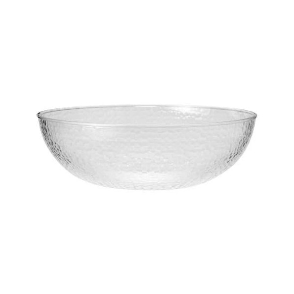 EcoQuality 15 inch Clear Hammered Plastic Bowl – Large Disposable