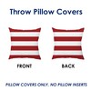 TAOSON Dark Red Striped Outdoor Throw Pillow Covers 18x18 Inch,Set