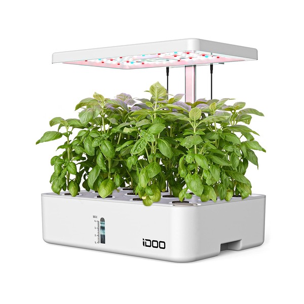 iDOO Hydroponics Growing System Indoor Garden, 12Pods Plant Germination Kit with LED Grow Light, Auto Timer, Fan, Adjustable Height Hydrophonics Planter for Herb Veggies, Grower Gardening