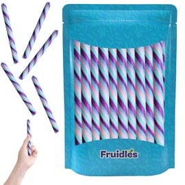 Fruidles Swirl Candy Cane Sticks Suckers, Old-Fashioned Multicolored Lollisticks, Individually Wrapped, 5.3/4" Inch, 0.75 oz each, 12-Pack (Cotton Candy)