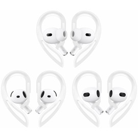 IiEXCEL Compatible with AirPods 4 Ear Hooks, Replacement 360 Angle Rotation Adjustable Length Anti-Slip Sport Earhooks Wing Tips Holder Compatible with AirPods 3 / AirPods Pro 2 - Translucent