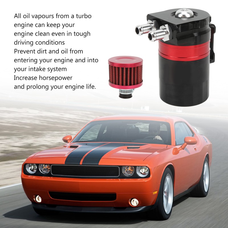 Car Oil Catch Can Internal Baffle Dual Chamber Filter Aluminium
