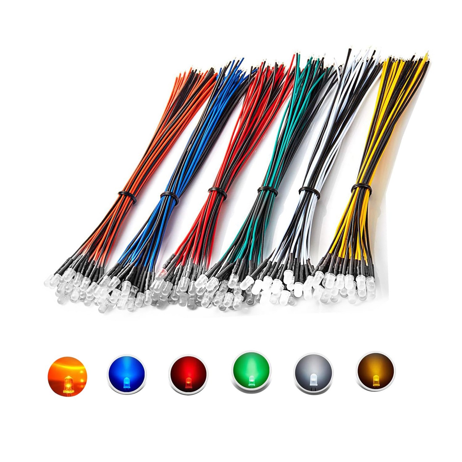 YIXISI 100 Stücke Vorverdrahtete LED, 12V 3mm Vorverdrahtetes Dioden Licht, Diffuse Emittierende Leuchtdiode, 20cm ((Kaltes Weiß YIXISI 100 Stücke Vorverdrahtete LED, 12V 3mm Vorverdrahtetes Dioden Licht, Diffuse Emittierende Leuchtdiode, 20cm ((Kaltes Weiß