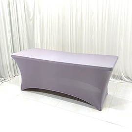 Namvo Stretch Tablecloth, 6 ft Rectangular Spandex Dining Tablecloth, Quadruple Tight Fit, Elastic Stretch Tablecloth, Table Top Protector for Wedding Bar, Banquet, Party (Grey)