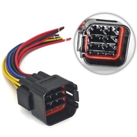 16 Pin Auto Waterproof Electrical Connector Plug Male and Female, Replacement Pigtail Cable 6" for Car, Motorcycle, Trucks, Boats, Trailers, Electric Vehicle Lighting Systems