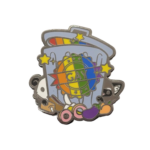 Gay Trash Panda Enamel Lapel Pin | Certified Gay Raccoon
