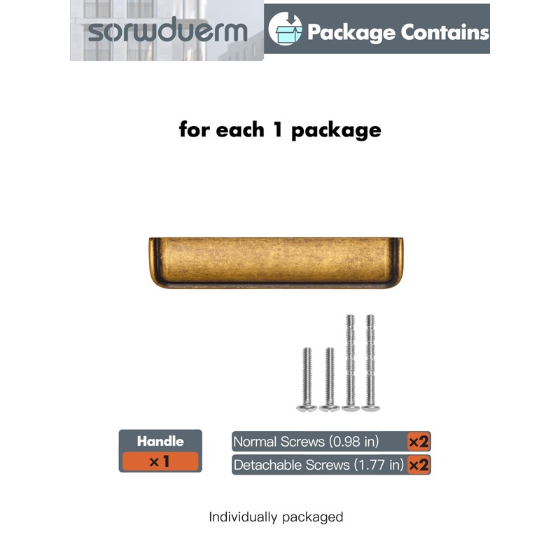 SORWDUERM 5 Pack 3.78 lnch(96mm) Antique Brass Cabinet Cup Pulls