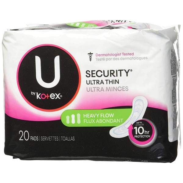 Kotex Security Ultra Thin Pads Long 20 Each (Pack of 5)