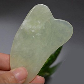 DMtse Gua Sha Skin Facial Body Care Treatment Massage Natural Jade Traditional Scraping Scraper Tool SPA Salon Therapy Trigger Point Anti-Aging