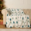 OHS Christmas Throws, Warm Cosy Fleece Throw Tree Print Blanket