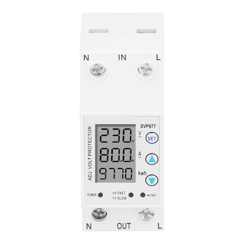 Voltage Protector Adjustable Current Power Monitoring Equipment with Backlight 230VAC