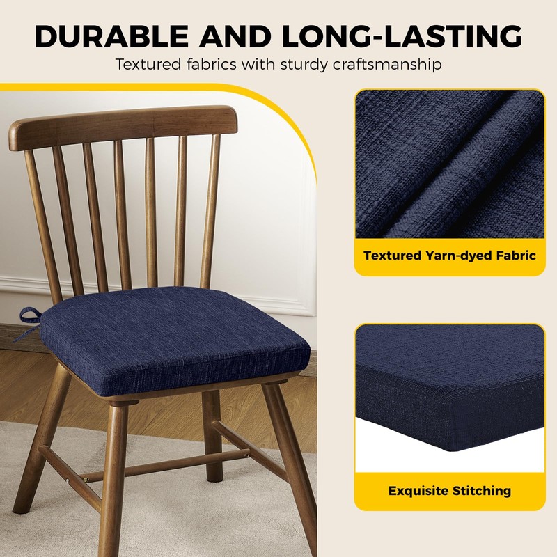 downluxe Indoor Chair Cushions for Dining Chairs, Soft and Comfortable