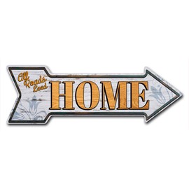 SignMission Decal Art All Roads Lead Home Decal Indoor/Outdoor Decor 24" Direction Sticker Vinyl Wall Decals
