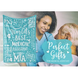 InnoBeta Medical Assistant Gifts for Women, Throw Blanket, Presents for Mother's Day, Medical Assistant Week, Christmas, Birthday - 50 x 65 inches (Teal)