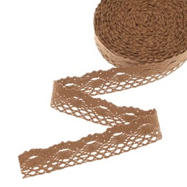 Brown Lace Ribbon Cotton Lace Trim Crochet Sewing Lace for Gift Package Wrapping, Scrapbooking Supplies