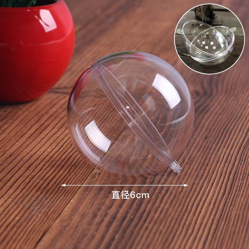 ESJNNK 20 Pcs Ornaments Balls, Clear Hollow Balls, 2.4 inches