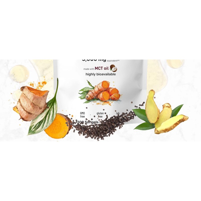 Micro Ingredients Turmeric Curcumin Capsules, 3000 mg with Ginger &