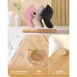 Y.duck Hat Organizer for Baseball Caps, Premium Wood and Acrylic Design Baseball Hat Storage Organizer, Hat Display Stand for Closet, House Organization Must Haves Hat Rack Stand Cap Holder