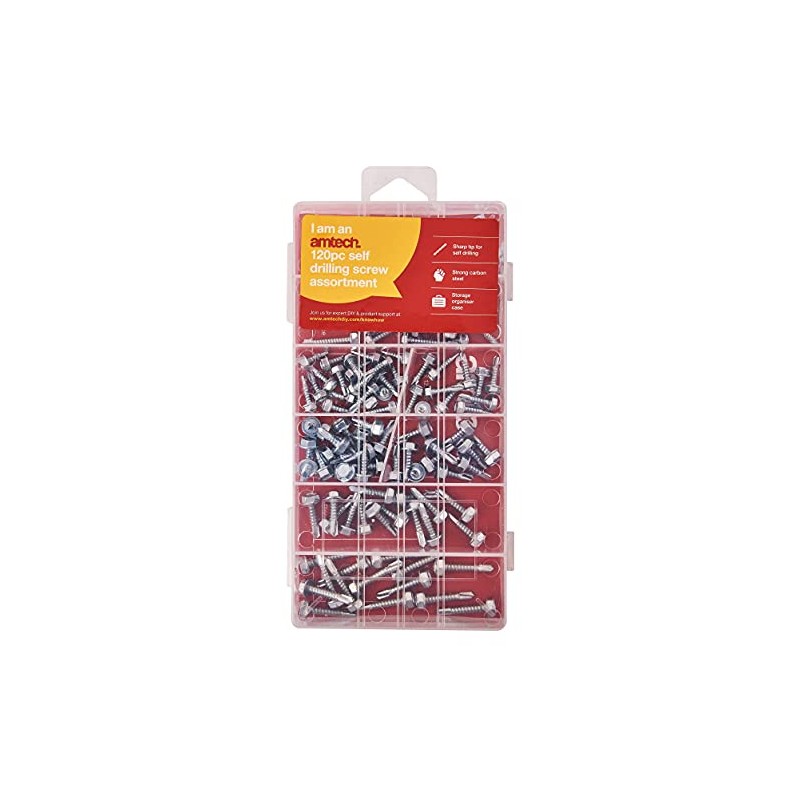 Amtech S6295 Self Drilling Screws, Carbon Steel Tek Screws Available