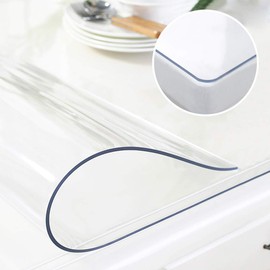 18 x 24 Inch 2PCS Clear Plastic Dining Table Protector Entryway Tablecloth Desk Pad Mat Wooden Furniture Coffee Bistro Bed Sofa Side Corner Table Top Protection Countertop Cover Waterproof PVC Vinyl