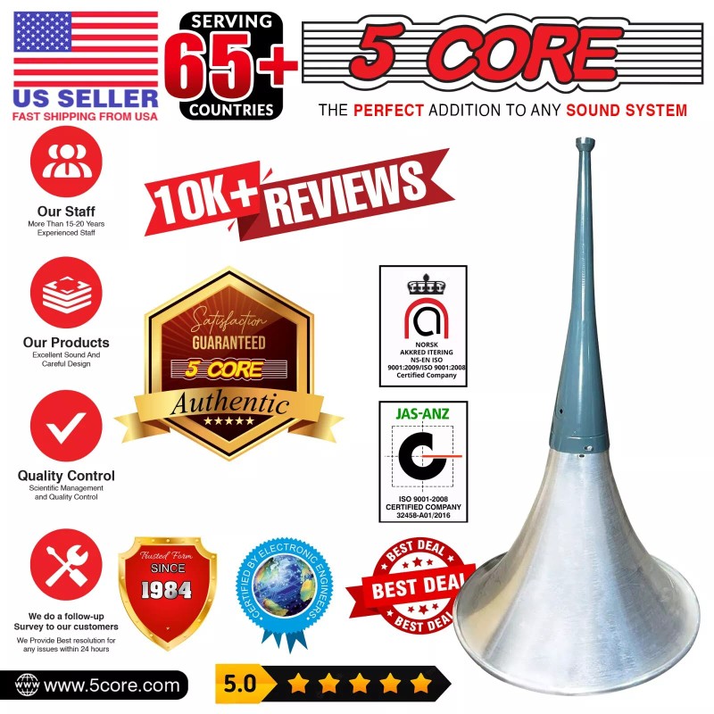 5Core Indoor Outdoor PA Horn Speaker Waterproof Long Range Trumpet