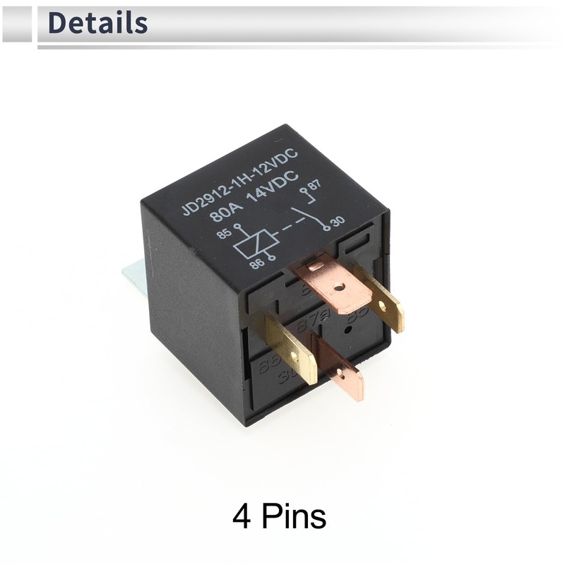 RATCHROLL 4 Pins 12V 80A 2 Pcs Auto Relay with