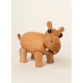 Spring Copenhagen Handmade Wooden Hippo - Flora: Lifelike African Wildlife Decoration