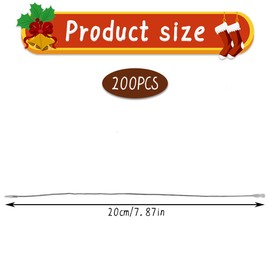 Thyonta 200 Pcs Bullet Head Christmas Tree Hanging Strings 20cm Versatile Ornament Ropes for Christmas Tags Decorations Holiday Crafting Festive Displays (Gold+Silver)