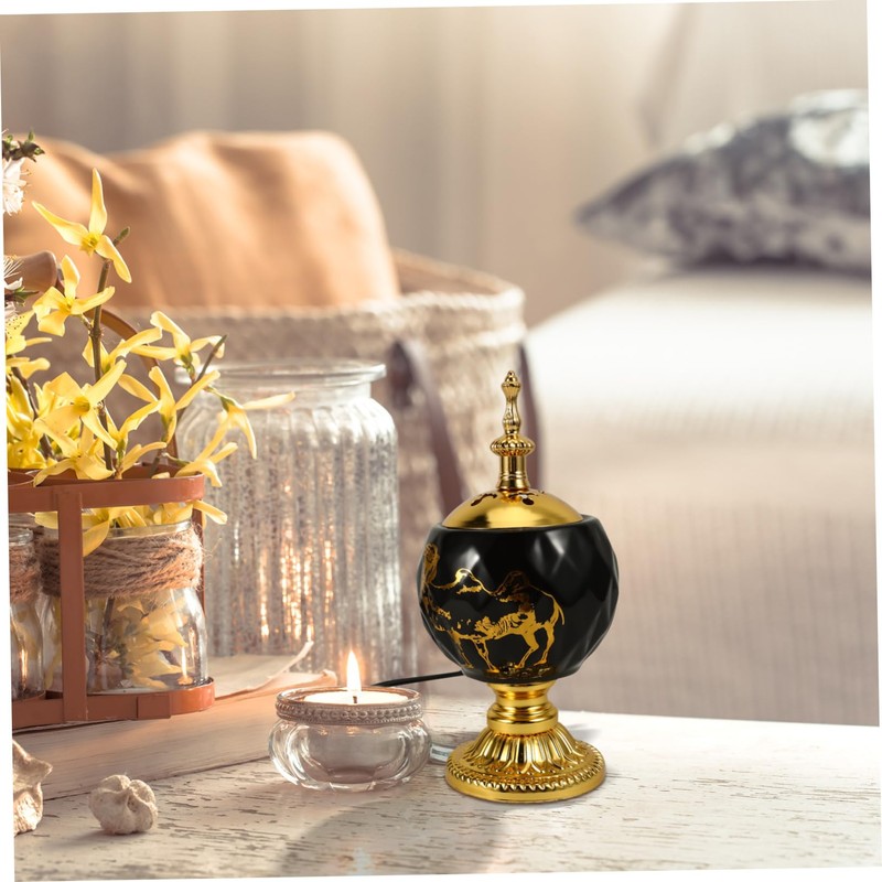 CVUTOVO Electric Incense Burner Vintage Aroma Burner Ceramic Plug-in Incense
