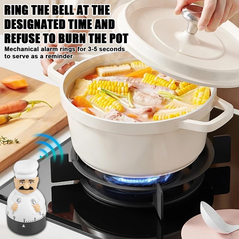 Asfrode Pack of 3 Mechanical Kitchen Timer, 60 Minute Timer