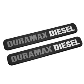2X 6.6l Duramax Die-sel Allison Emblem Fender Door Hood Tailgate Decal Badge Nameplate Letter Replacement for Badges Silverado 2500 3500 HD (Black White)