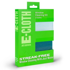 E-Cloth Microfiber Cleaning Cloth Glass Kit - Microfiber Towel Window Cleaning Kit - Microfiber Towels for Cars, Windows, Mirrors, & More - Winter Green
