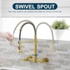 AIMADI Brushed Gold Kitchen Faucet,Wall Mount Faucet 8 Inch Center|2