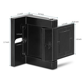 JIADAXIN High-Security Reinforced Door Lock – Aluminum Privacy Latch for Home and Hotel, Easy Installation with Stainless Steel Screws, Interior Night Lock for Added Protection (Black-2 Pack)