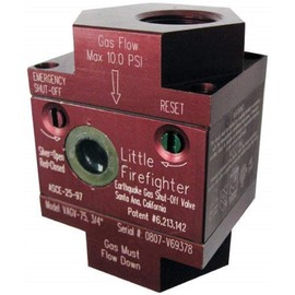 Watts AGV-075 Little Firefighter Earthquake Shutoff Vertical Valve for Natural Gas and Propane Lines 5.4 Magnitude, Bracket and Assembly Kit, Silver, 3/4 Inch