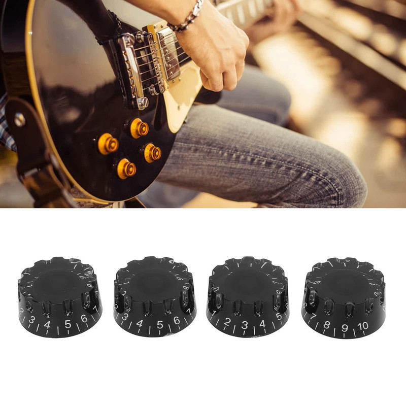 4 Pieces Guitar Knob, Plastic Guitar Quick Dial Knobs, 24