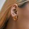 18k Gold Stud Earrings Celtic Knot Earrings Flower Statement Earrings