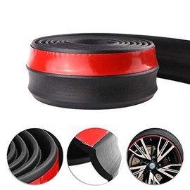 Lemonbest Universal 2.5M Car Front Bumper Lip Splitter Spoiler Rubber Skirt Protector Body Trim 8.2ft (Black Protector)